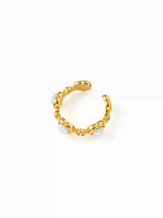 GEMSTONE HEART OPEN RING
