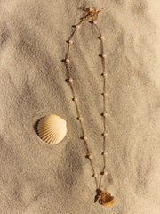 SHELL & STARFISH & FAUX PEARL LAYERED  NECKLACE