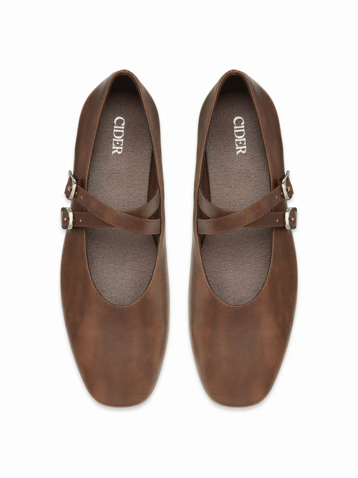 FAUX LEATHER BUCKLE  MARY JANE FLATS