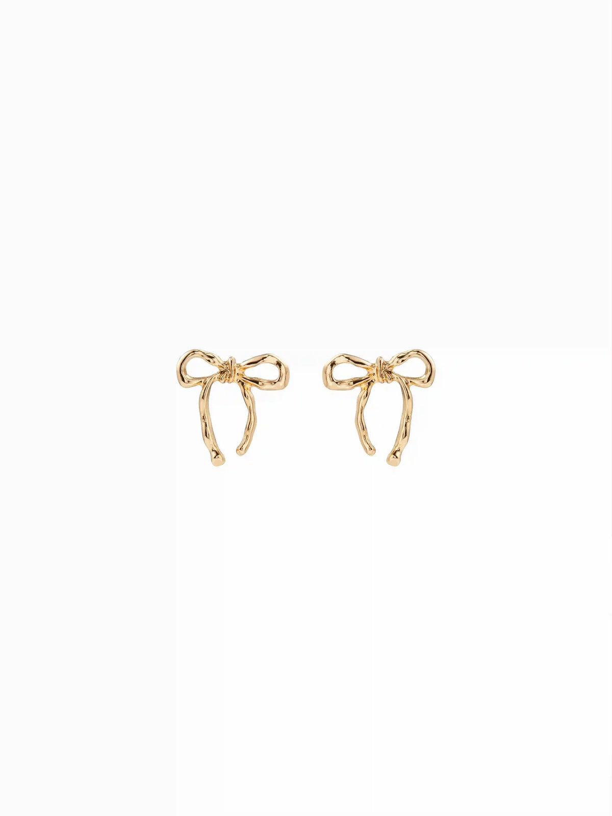 TEXTURED BOWKNOT STUD EARRINGS