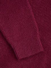 Knit Round Neckline Button Thick Cardigan