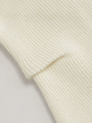 Knit Boat Neck Asymmetrical Hem Split Long Sleeve Top