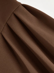 Woven Square Neck Solid Ruffle Midi Dress Curve & Plus