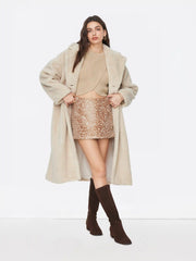 Double Breasted Fleece Longline Coat