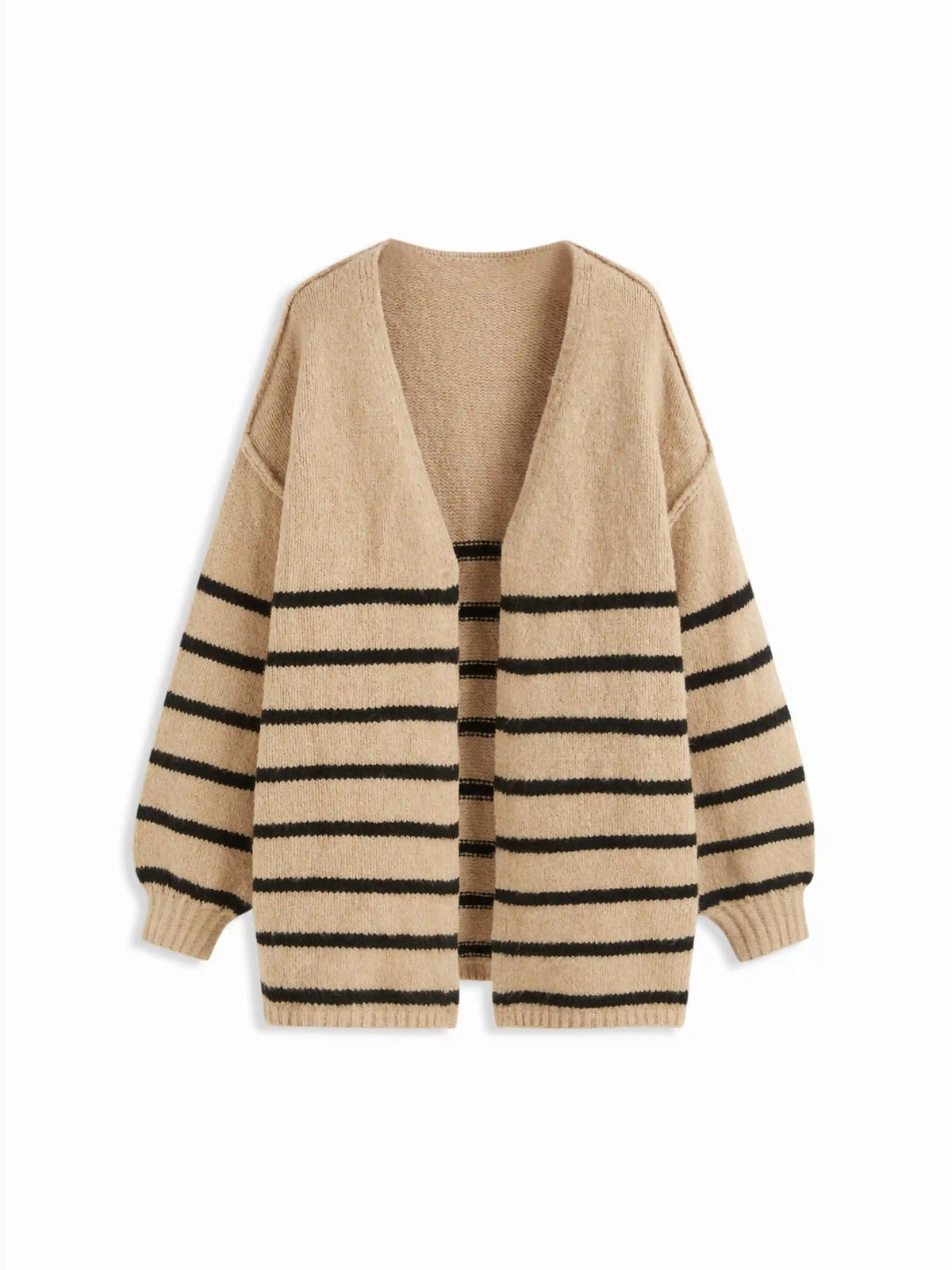 Knit V-neck Striped Oversized Cardigan