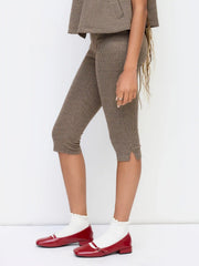 Houndstooth Mid Rise Capri Pants