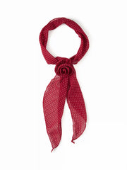 FLOWER DECOR POLKA DOT SILK SCARF