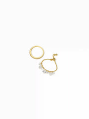 2 PCS ZIRCON ADJUSTABLE RING SET