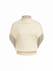 High Neck Cloak Sleeve Knit Top