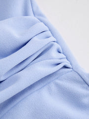 Square Neck Solid Ruched Mini Dress