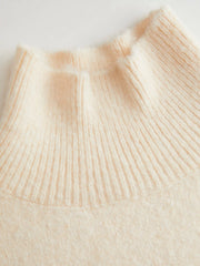 Knit High Neck Solid Long Sleeve Top