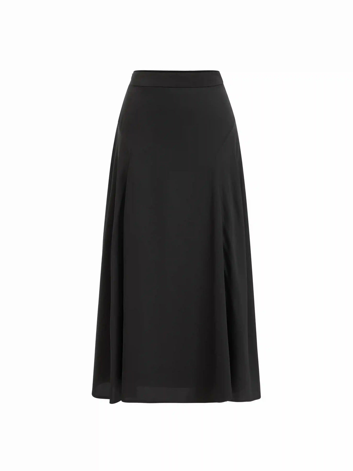 Satin Mid Rise A-line Midi Skirt