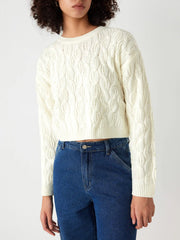 Round Neck Cable Knit Sweater