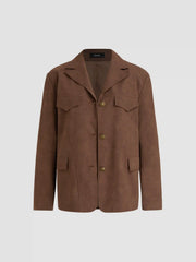 Suede Collar Oversized Shacket