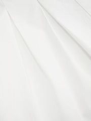 Cotton-blend Collar Pleated Oversized Cropped Shirt