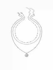 ROUND BEADED PENDANT LAYERED NECKLACE