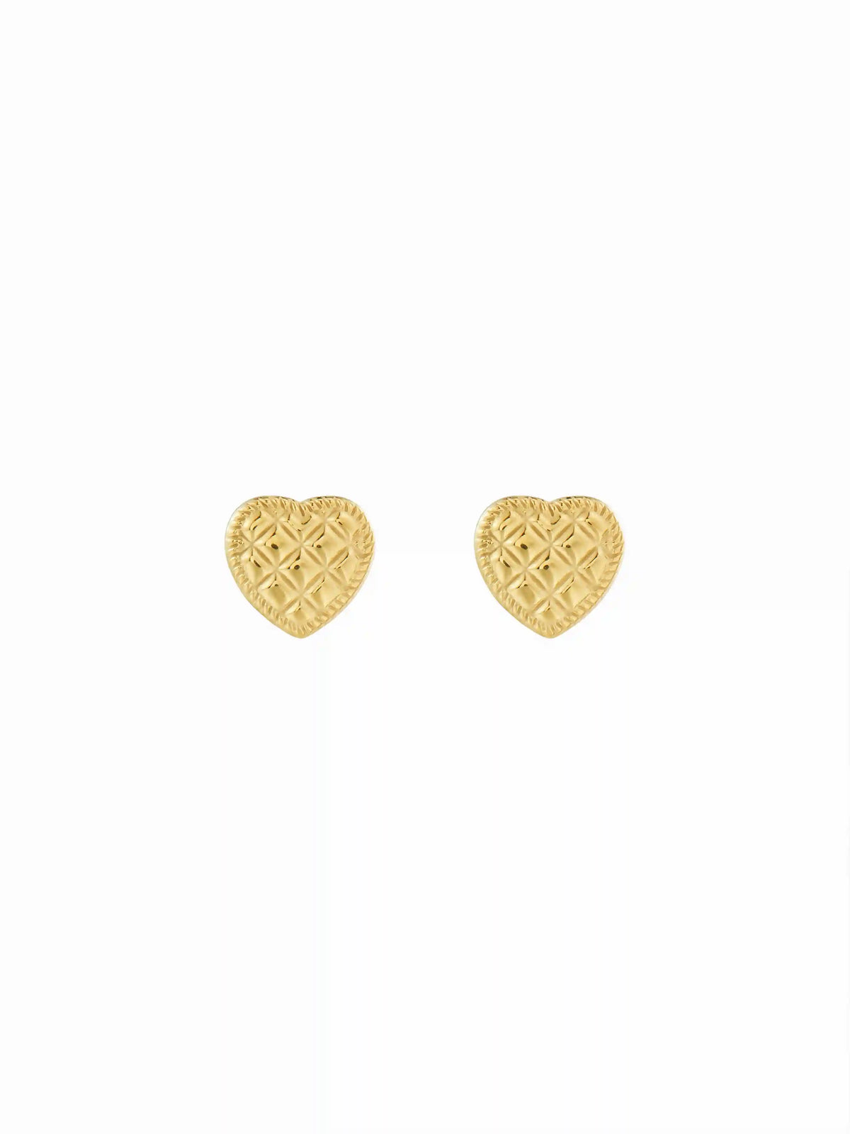 TEXTURED HEART STUD EARRINGS
