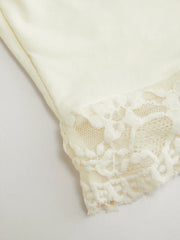 High Stretch Halter Neck Lace Panel Crop Top