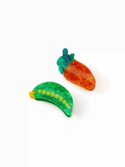 2 PCS PEA POD & CARROT HAIR CLAW SET