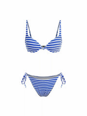 Sweetheart  Underwire Stripe Knotted Tie Side Bikini
