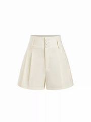 Linen-blend High Waist Shorts