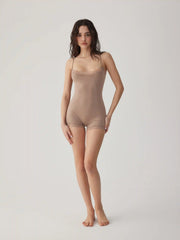 Jersey Square Neck Lace Trim Mid Rise Loungewear Romper