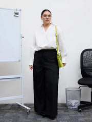 Cotton Collar Shirt Bodysuit Curve & Plus