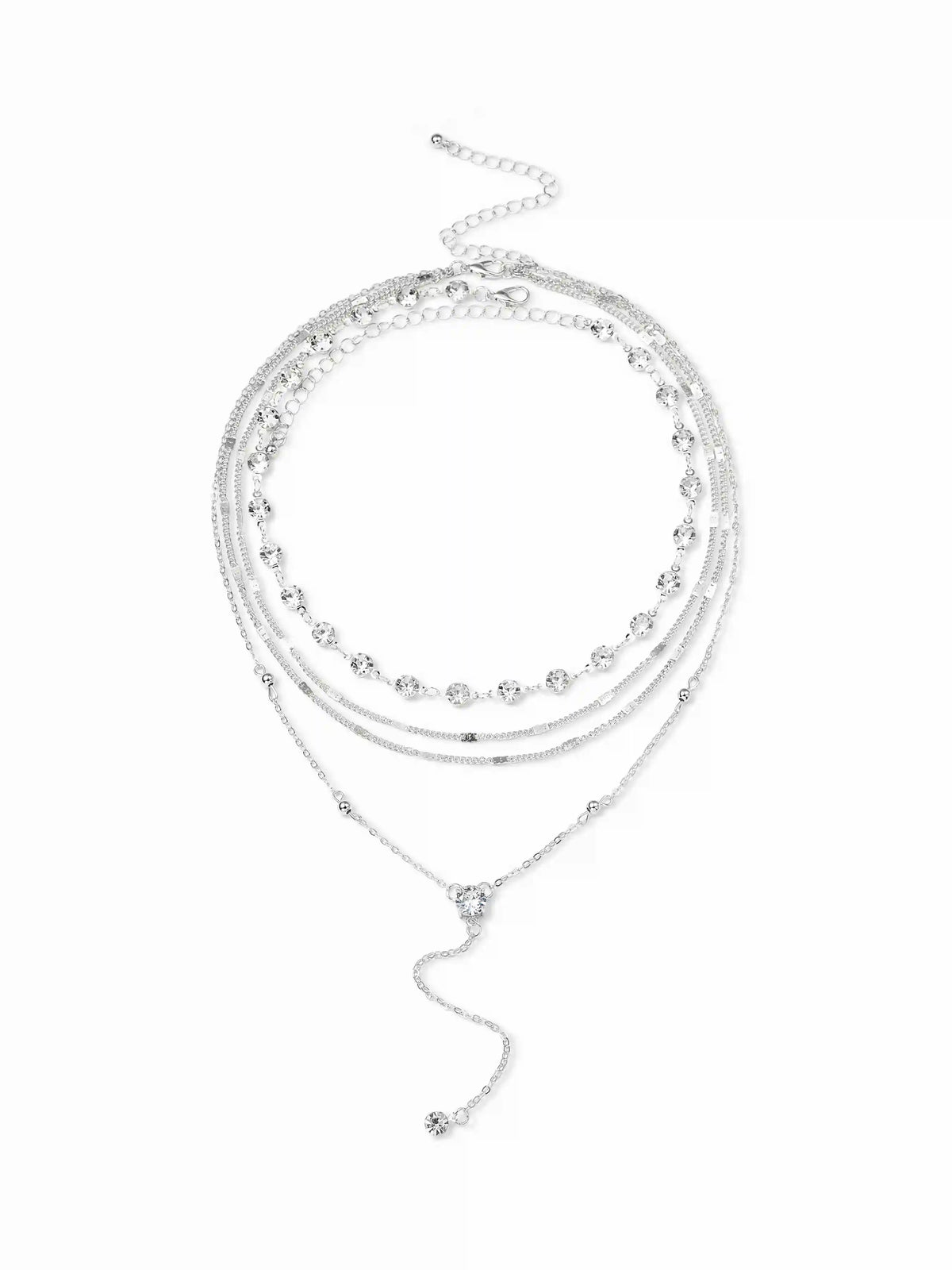 RHINESTONE DECOR LAYERED NECKLACE
