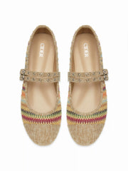 KNITTED MARY JANE FLATS