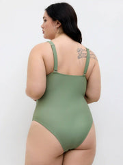 Shaping Ruched V Wired One Piece Swimsuit Curve & Plus