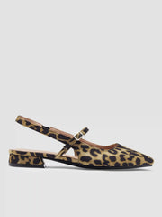 LEOPARD PRINT BUCKLE SLINGBACK FLATS