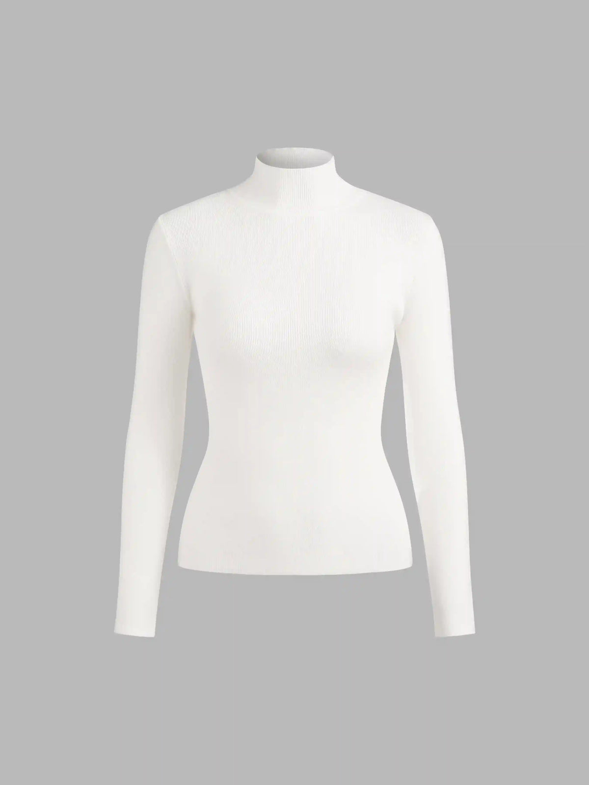 High Neck Knit Long Sleeve Top