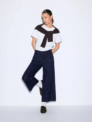 Cider Denim Mid Rise Wide Leg Jeans