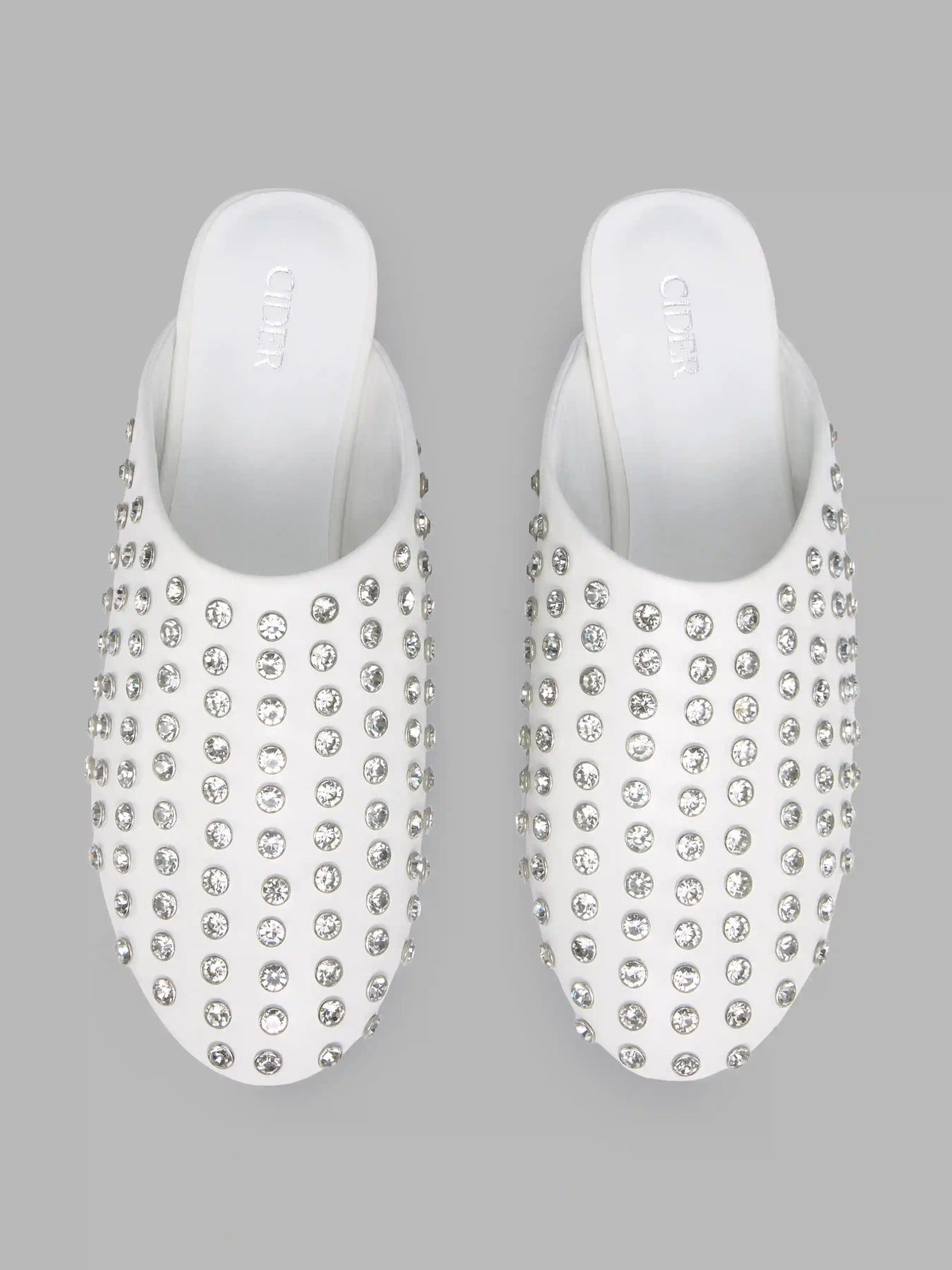 RHINESTONE MULE FLATS