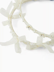 2PCS BOWKNOT & FAUX PEARL & FLOWER & RHINESTONE HEADBAND
