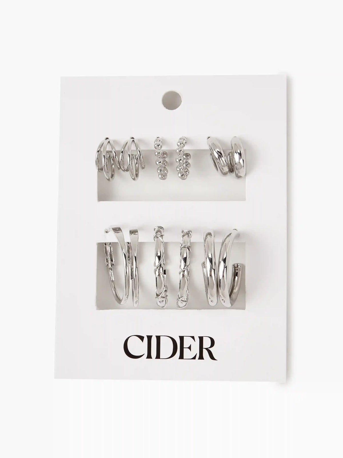 6pairs Geometric Hoop Earrings Set