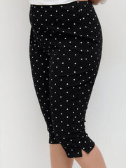 Cotton-blend Mid Rise Polka Dot Capri Leggings Curve & Plus