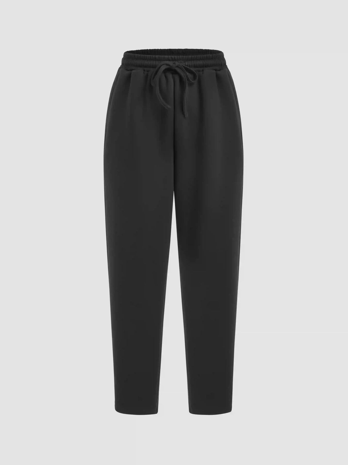 Elastic Waist Drawstring Tapered Sweatpants
